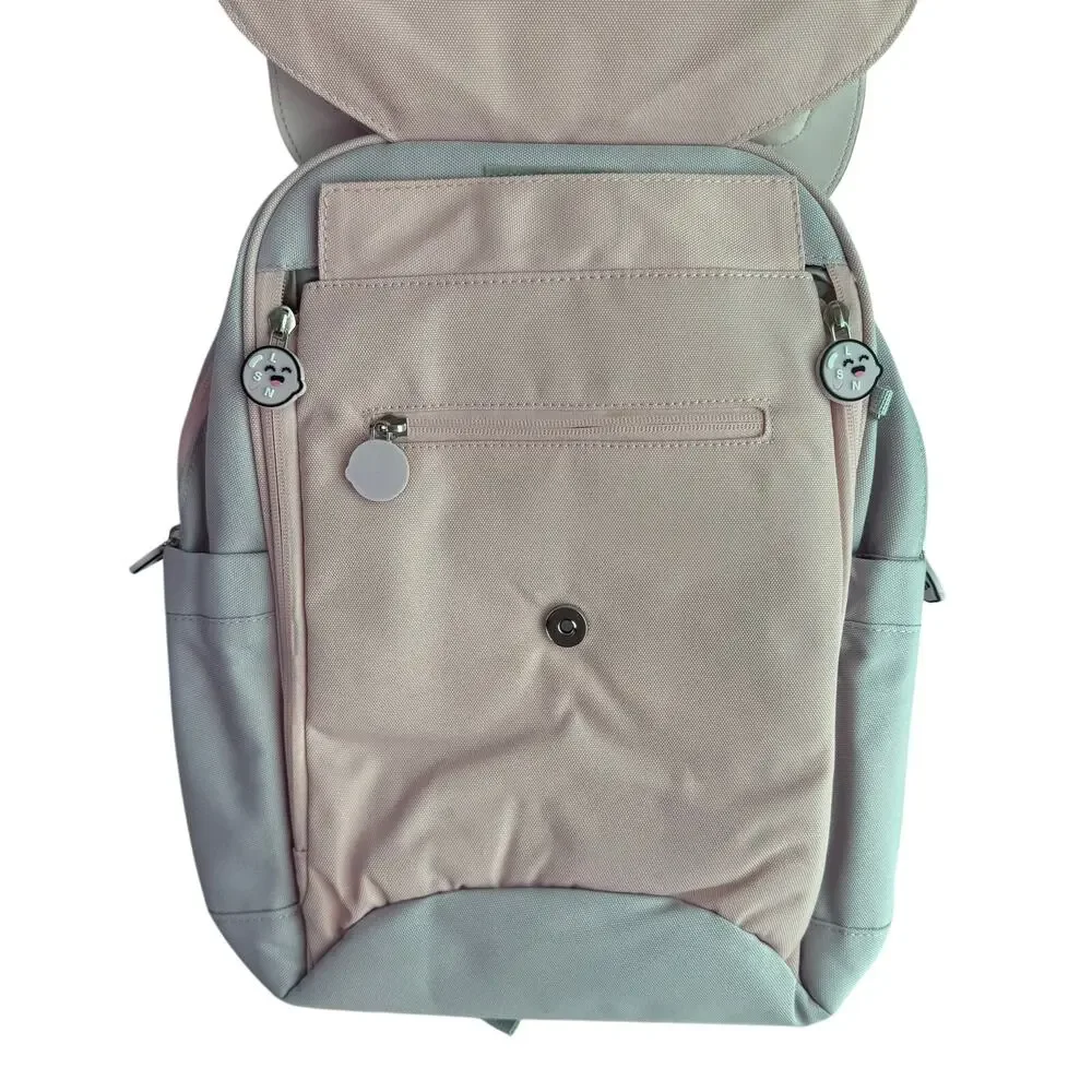 Cat Backpack Pink Mint School Kids Bookbag Bow Design